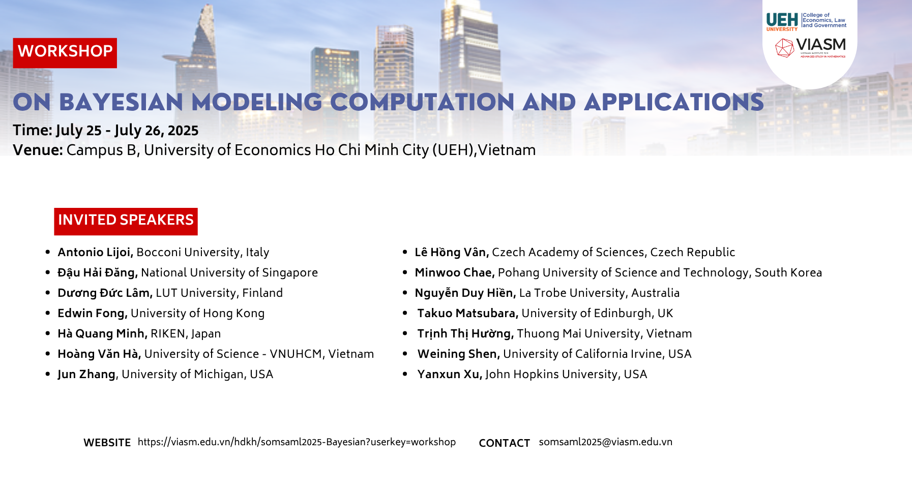 Hội thảo “Bayesian modeling, computation and applications”
